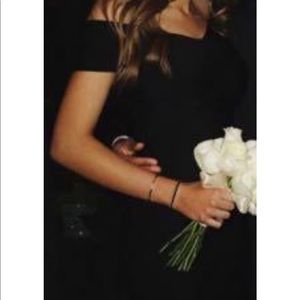 Bebe bandage off the shoulder black bodycon dress